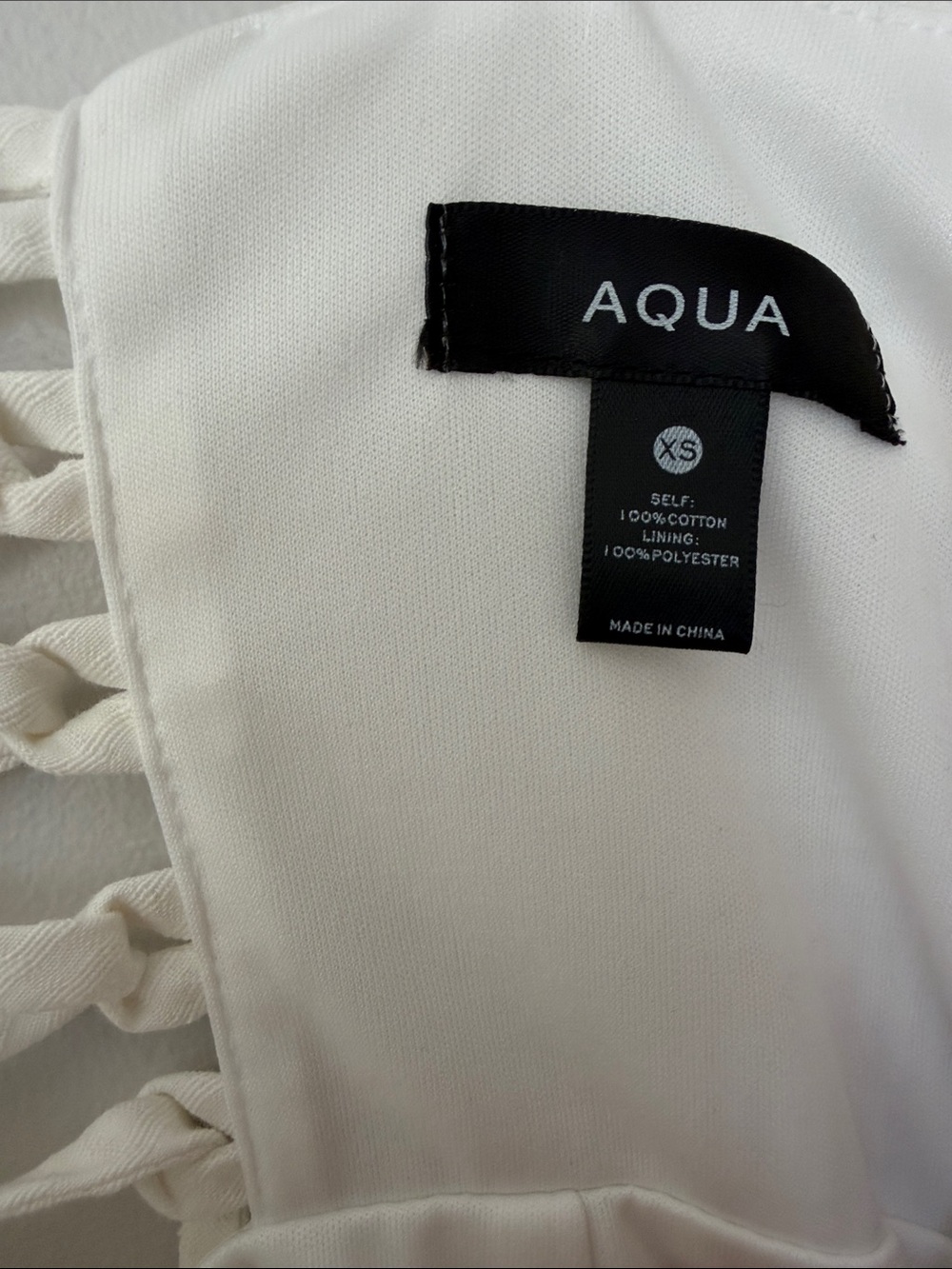 Aqua White Aqua Womens Lace Up Back Short Summer Mini Dress - Picture 7 of 7